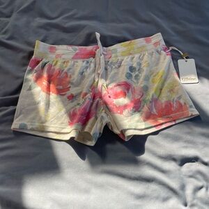 PJ Salvage Floral Watercolor Print Shorts